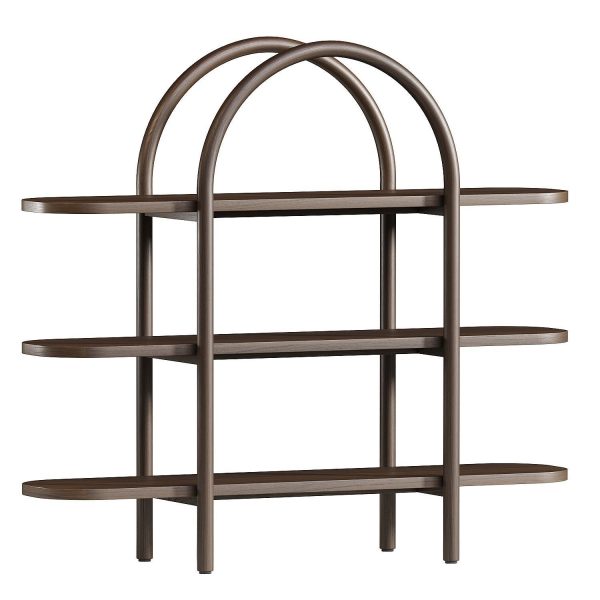 Canyon Black Wood Wide 3 Shelf Bookcase by Leanne Ford