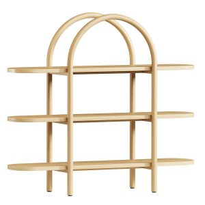 Canyon Black Wood Wide 3 Shelf Bookcase by Leanne Ford