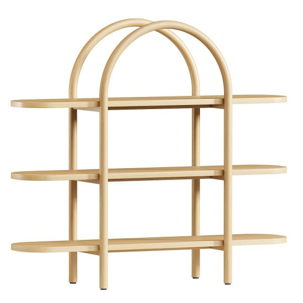 Canyon Black Wood Wide 3 Shelf Bookcase by Leanne Ford