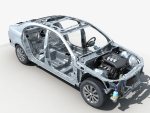 Car Frame with Chassis Engine 01