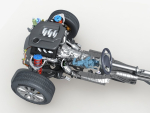 Car Frame with Chassis Engine 01