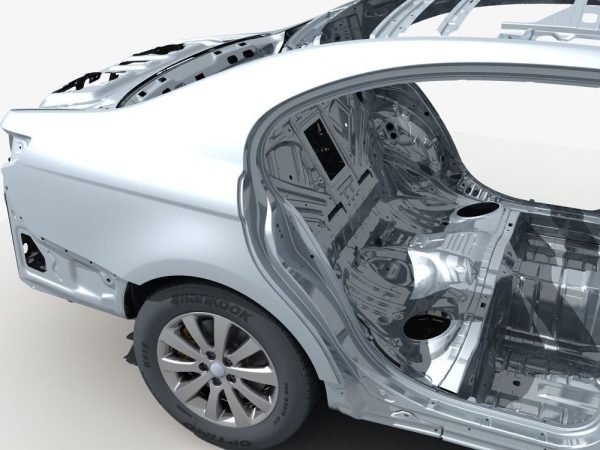Car Frame with Chassis Engine 01