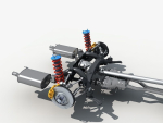 Car Frame with Chassis Engine 01