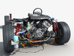Car Frame with Chassis Engine 01