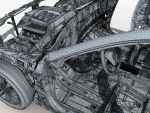 Car Frame with Chassis Engine 01