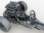 Car Frame with Chassis Engine 01