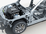 Car Frame with Chassis Engine 01