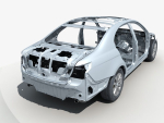 Car Frame with Chassis Engine 01