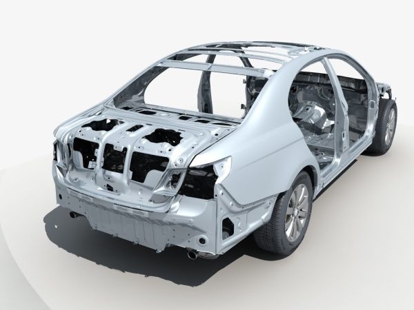 Car Frame with Chassis Engine 01