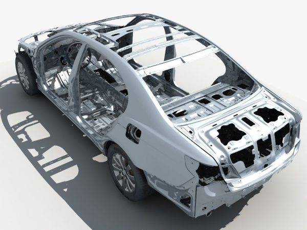 Car Frame with Chassis Engine 01