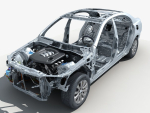 Car Frame with Chassis Engine 01
