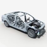 Car Frame with Chassis Engine 01