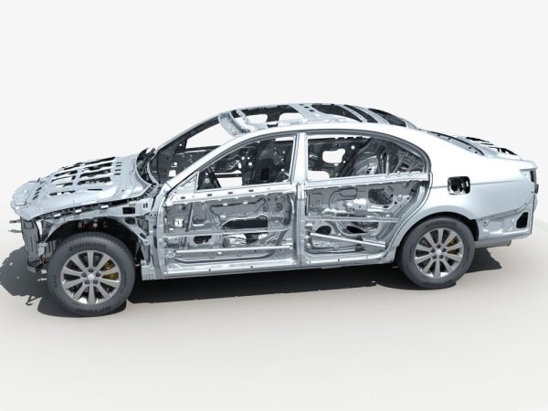 Car Frame with Chassis Engine 02