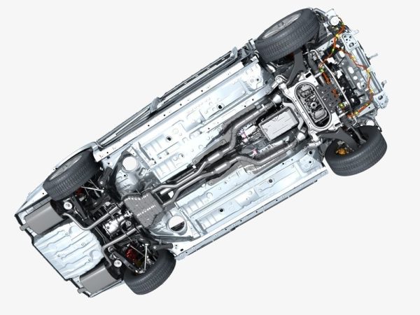Car Frame with Chassis Engine 02