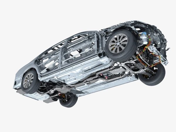 Car Frame with Chassis Engine 02