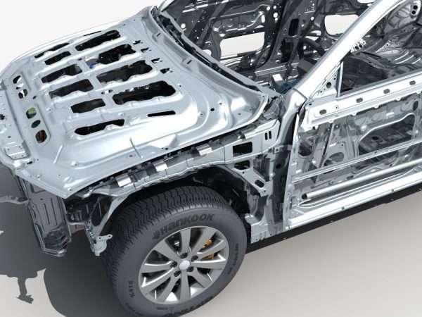 Car Frame with Chassis Engine 02