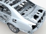 Car Frame with Chassis Engine 02