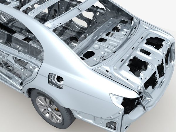 Car Frame with Chassis Engine 02