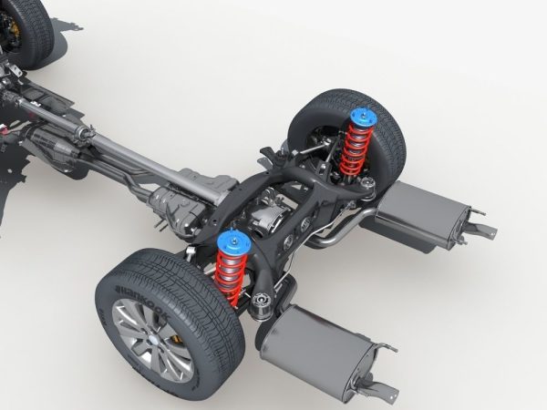 Car Frame with Chassis Engine 02