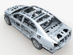 Car Frame with Chassis Engine 02