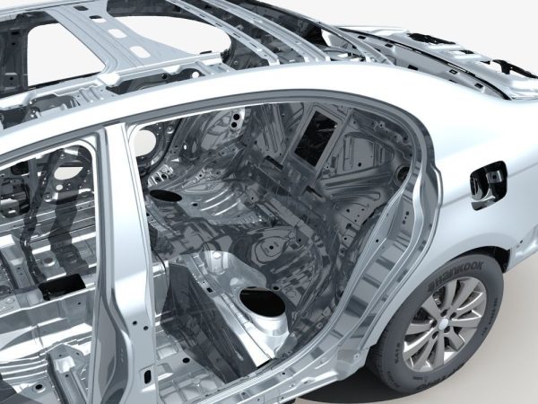 Car Frame with Chassis Engine 02