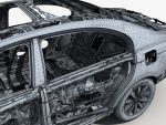 Car Frame with Chassis Engine 02