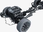 Car Frame with Chassis Engine 02