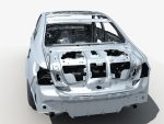 Car Frame with Chassis Engine 02