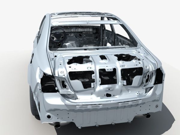 Car Frame with Chassis Engine 02