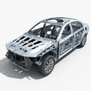 Car Frame with Chassis Engine 02