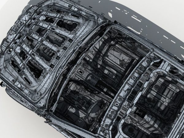 Car Frame with Chassis Engine 02