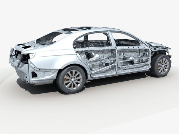 Car Frame with Chassis Engine 02