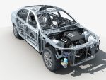 Car Frame with Chassis Engine 02