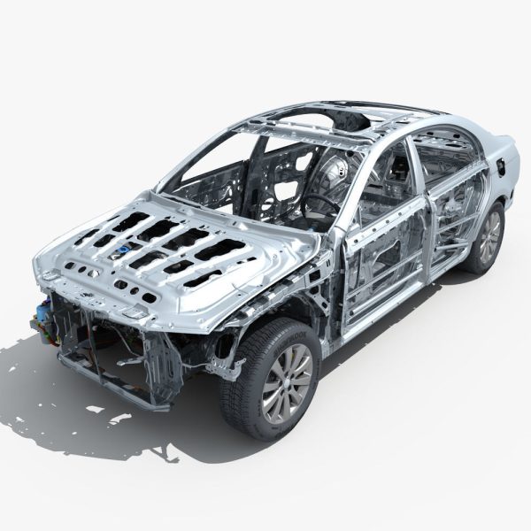 Car Frame with Chassis Engine 02