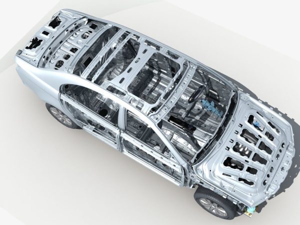 Car Frame with Chassis Engine 02