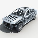 Car Frame with Chassis Engine 02