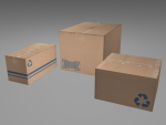 Cardboard Boxes Low Poly
