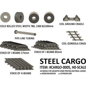 CARGO-0005 Steel cargo set H0-scale 10 items