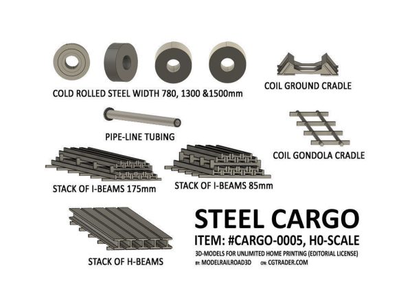 CARGO-0005 Steel cargo set H0-scale 10 items