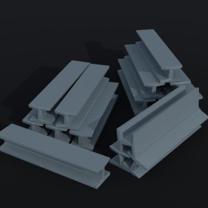 Cartoon Industrial metal beams Polygonal Style