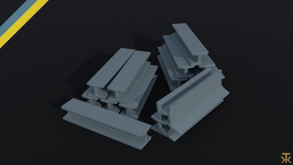 Cartoon Industrial metal beams Polygonal Style
