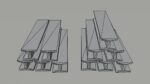 Cartoon Industrial metal beams Polygonal Style