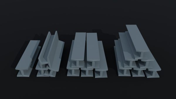 Cartoon Industrial metal beams Polygonal Style