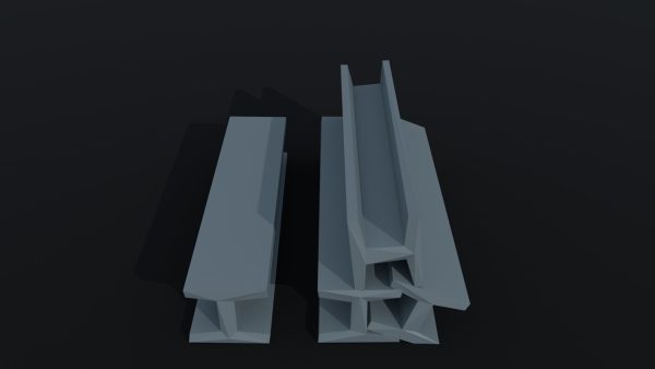 Cartoon Industrial metal beams Polygonal Style