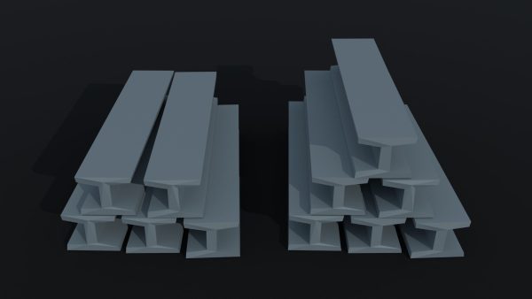Cartoon Industrial metal beams Polygonal Style