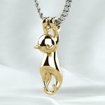 Cat Gold or Silver Pendant