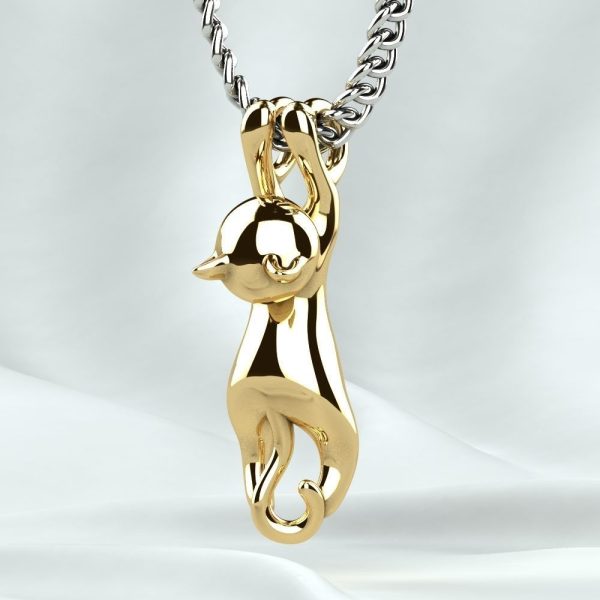 Cat Gold or Silver Pendant