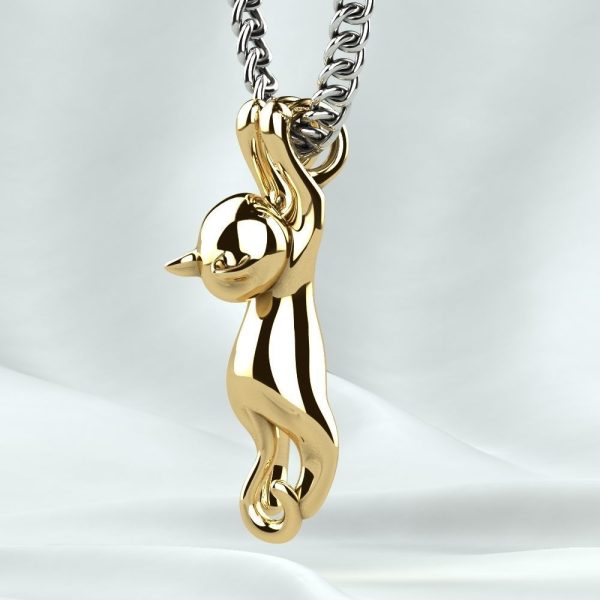 Cat Gold or Silver Pendant