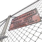 Chain link metal fence