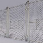 Chain link metal fence